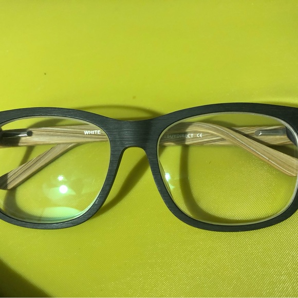 🆕 frames from (Eyebuy Direct) size 53 16/135 wood toned dark front temple light - Picture 7 of 8